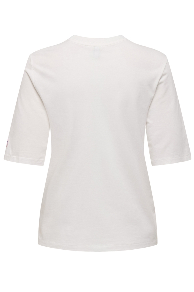 ONLPHOEBE S/S FRESH TOP BOX JRS 15351369 CLOUD DANCER/POMEGRANATE